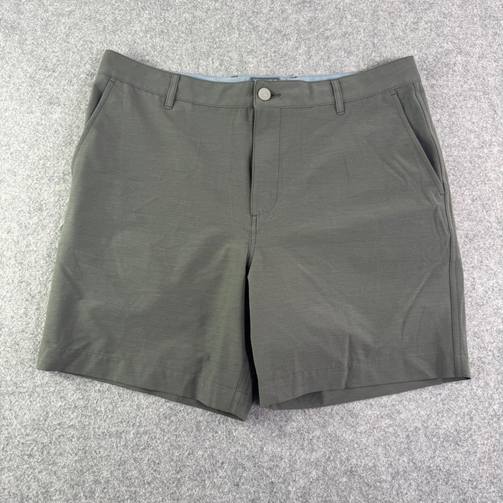 Faherty All Day Shorts Mens 35 Dark Olive Green Hybrid Quick Dry 7 Inch Inseam